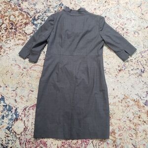 J. Crew Wool Classic Dress Lined Side Zip Cowl Neck Blue Label Size 10 - Flaw